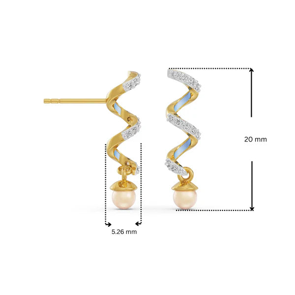 Pearl Teardrop Lab Grown Diamond Earrings