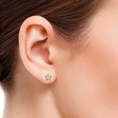 Lab Grown Diamond Solitaire Star Studs