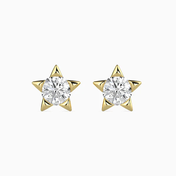 Lab Grown Diamond Solitaire Star Studs