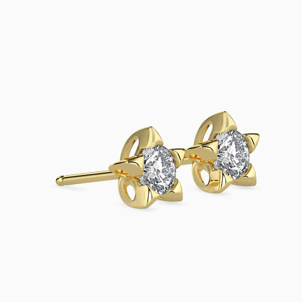 Lab Grown Diamond Solitaire Star Studs