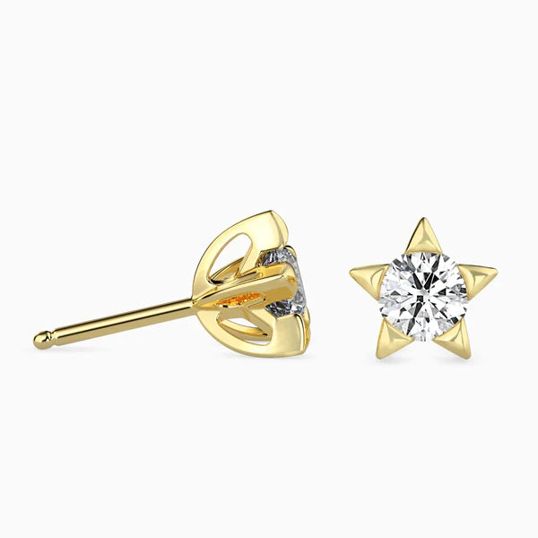 Lab Grown Diamond Solitaire Star Studs