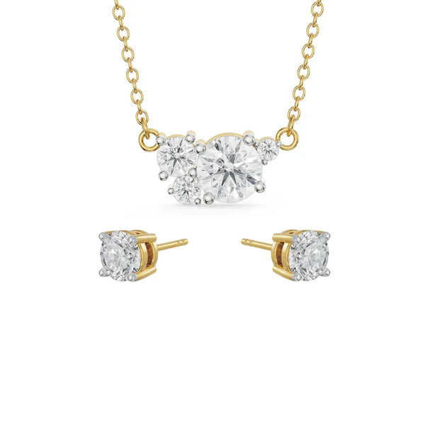 Faiza Solitaire Lab Diamond Necklace Set