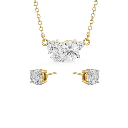 Faiza Solitaire Lab Diamond Necklace Set