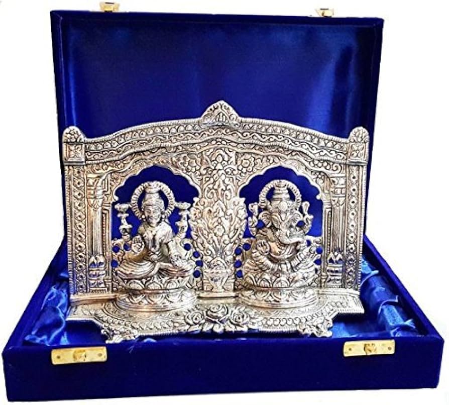 Silver Laxmi Ganesh Patra Box
