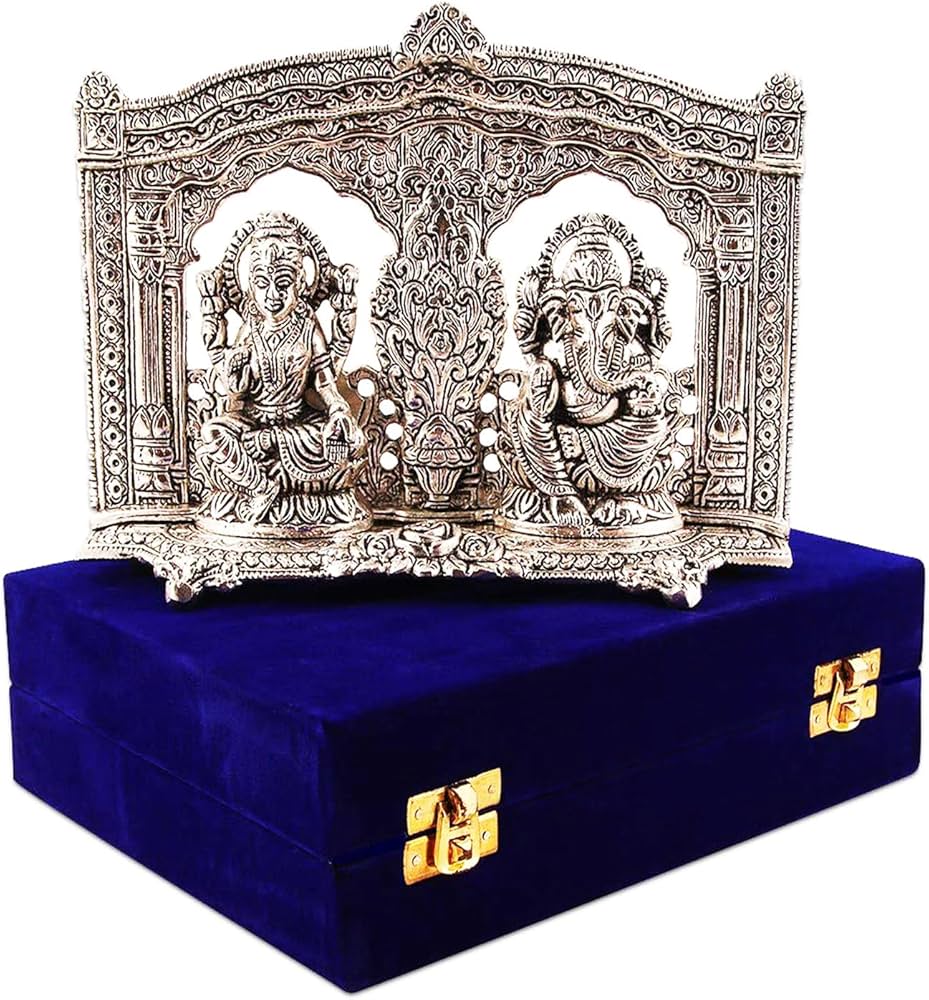 Silver Laxmi Ganesh Patra Box