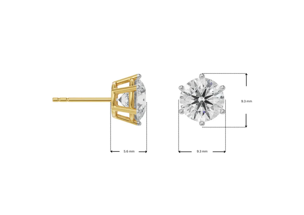 1.5 CT Versatile Lab Grown Diamond Solitaire Studs