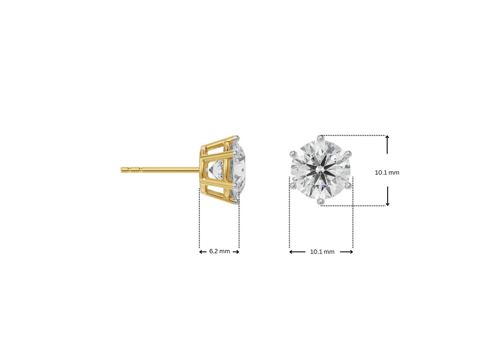 2 CT Versatile Lab Grown Diamond Solitaire Studs