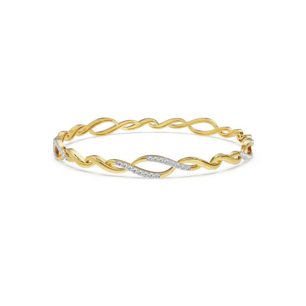 Radiant Swirl Lab Grown Diamond Bangle
