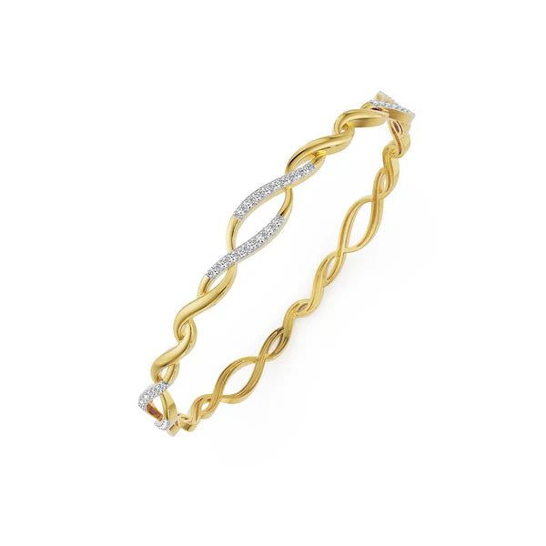 Radiant Swirl Lab Grown Diamond Bangle