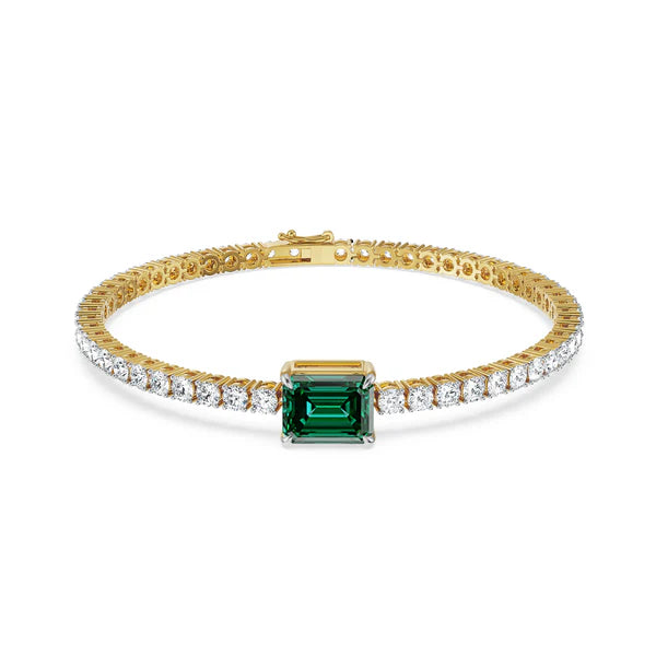 Emerald Tennis Lab Grown Diamond Bracelet