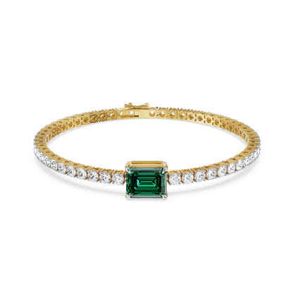 Emerald Tennis Lab Grown Diamond Bracelet
