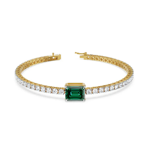 Emerald Tennis Lab Grown Diamond Bracelet