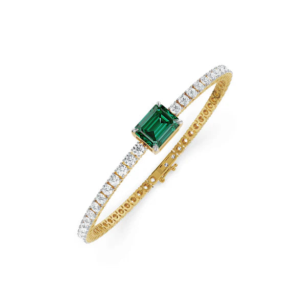 Emerald Tennis Lab Grown Diamond Bracelet
