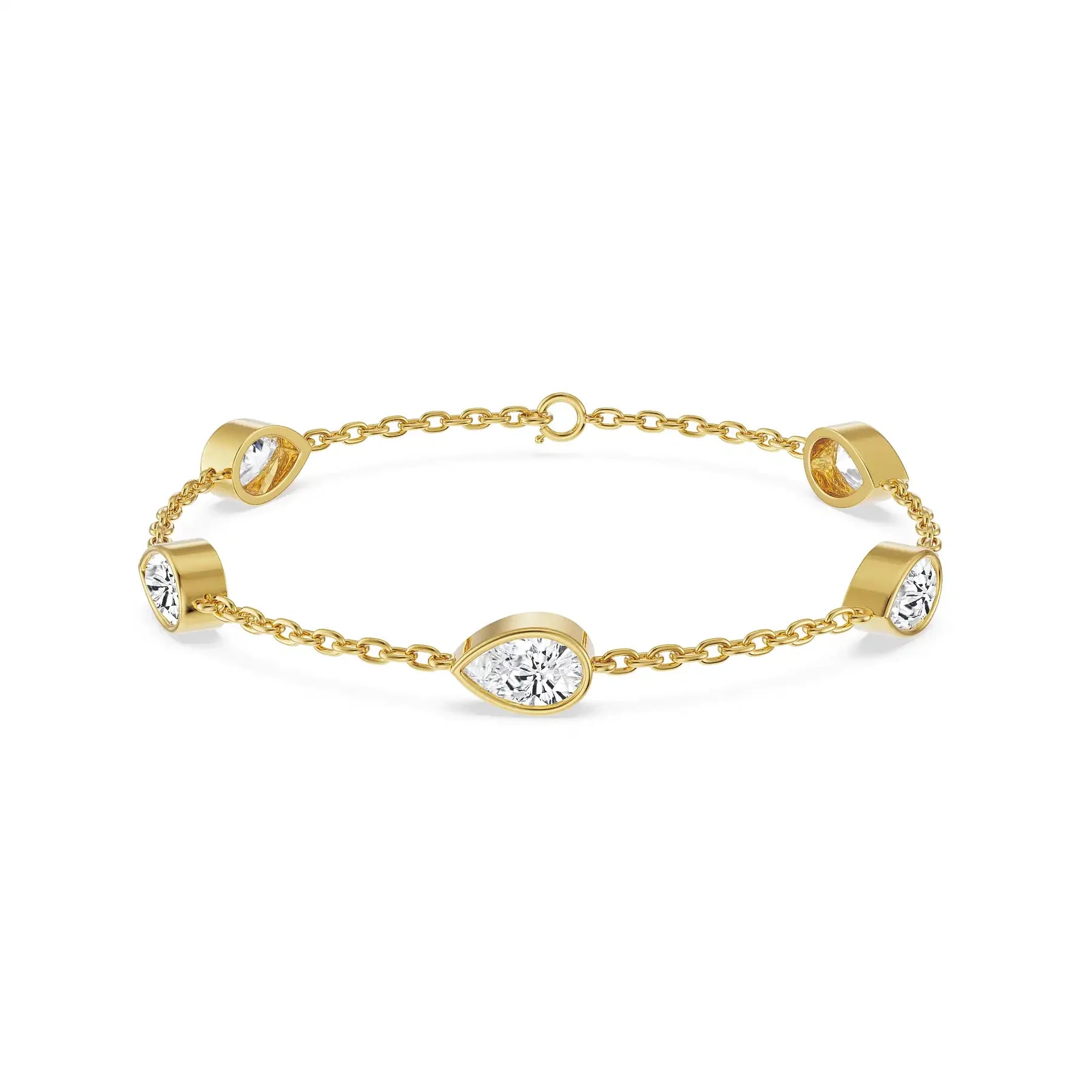 Pear Bezel Tennis Lab Grown Diamond Bracelet