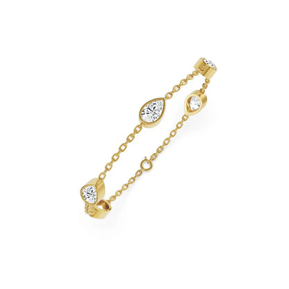Pear Bezel Tennis Lab Grown Diamond Bracelet