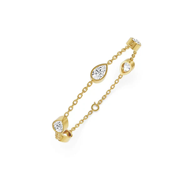 Pear Bezel Tennis Lab Grown Diamond Bracelet