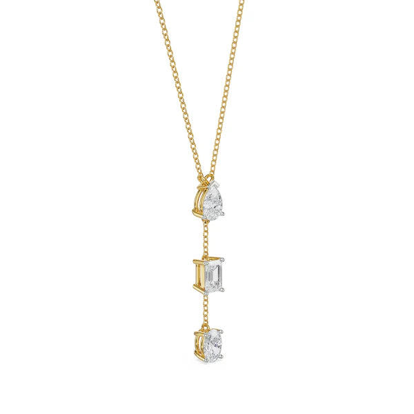 Emerald Tri Lab Diamond Necklace Set