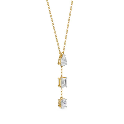 Emerald Tri Lab Diamond Necklace Set