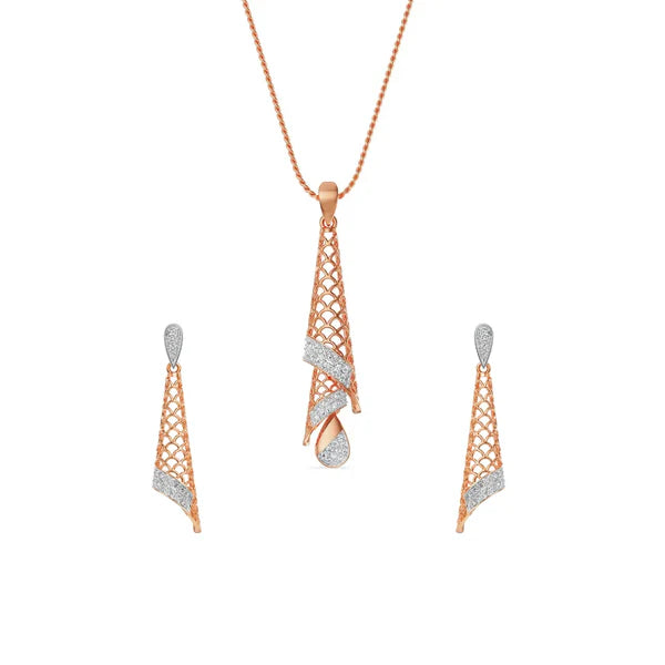 Opulent Diamond Drop Pendant Set