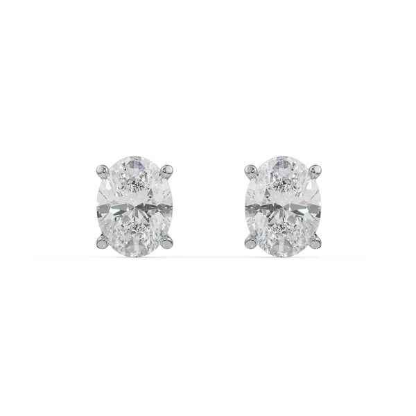 2 CT Oval Solitaire Lab Grown Diamond Studs