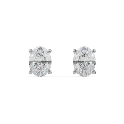 2 CT Oval Solitaire Lab Grown Diamond Studs