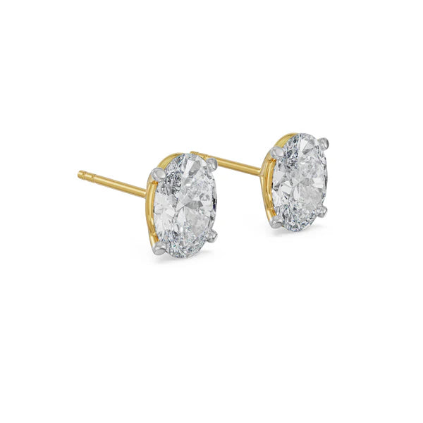 2 CT Oval Solitaire Lab Grown Diamond Studs