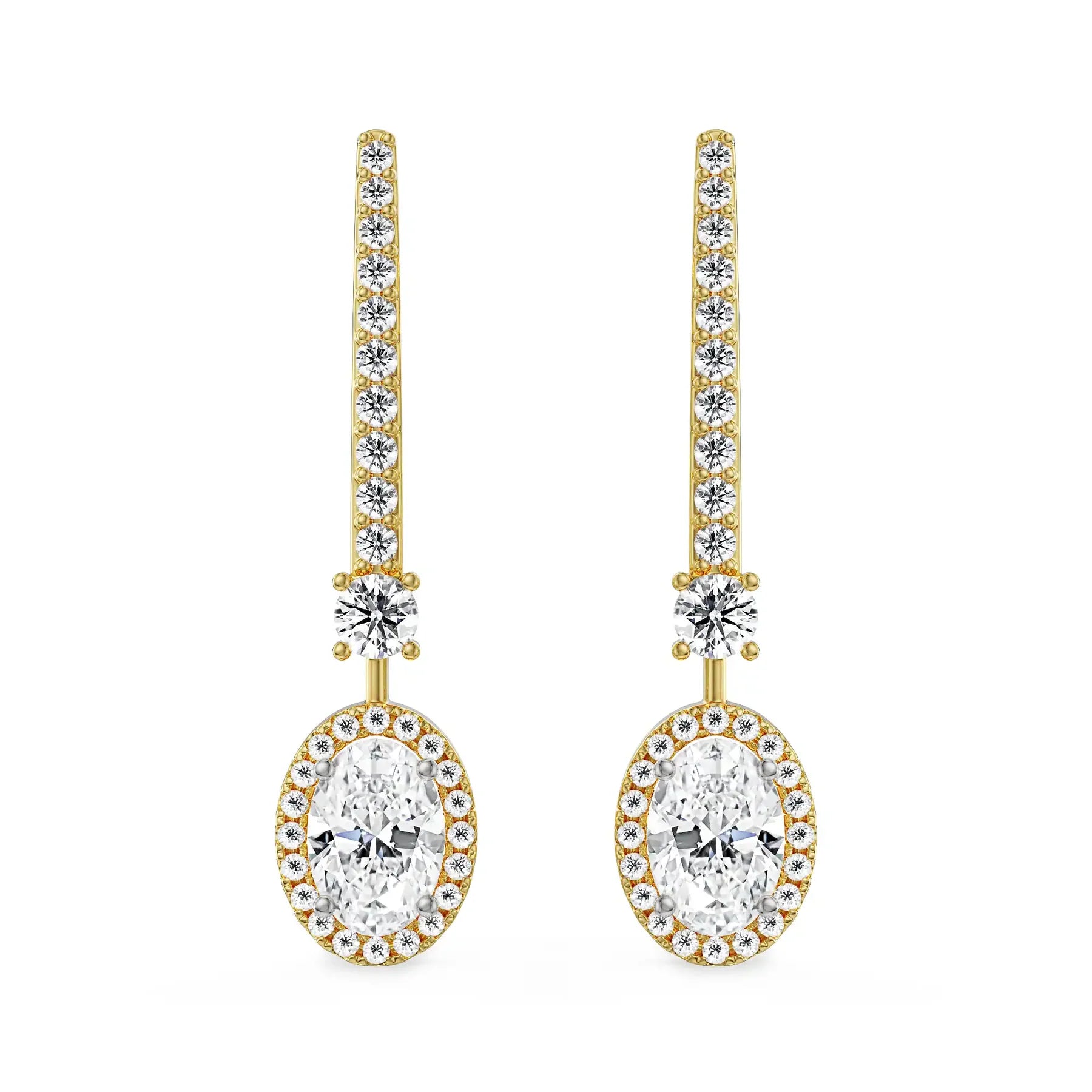 Oval Drop Lab Grown Diamond Earrings