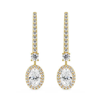 Oval Drop Lab Grown Diamond Earrings