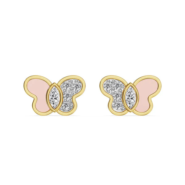 Pink Wings Lab Grown Diamond Studs