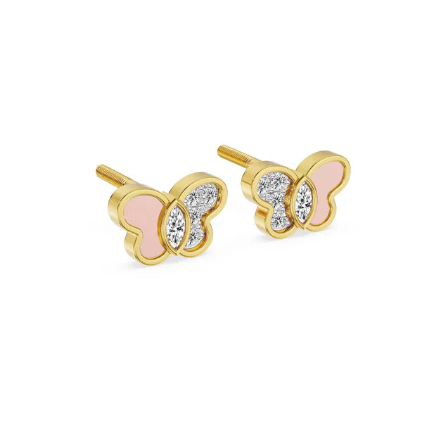 Pink Wings Lab Grown Diamond Studs