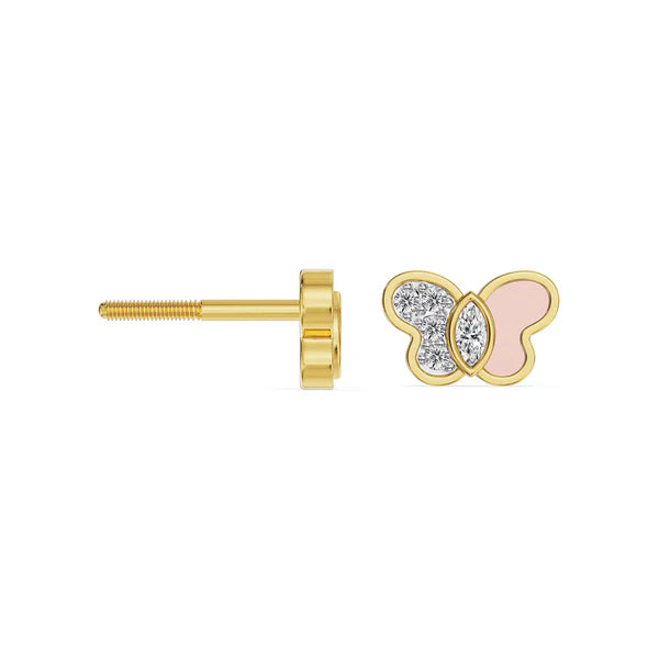 Pink Wings Lab Grown Diamond Studs