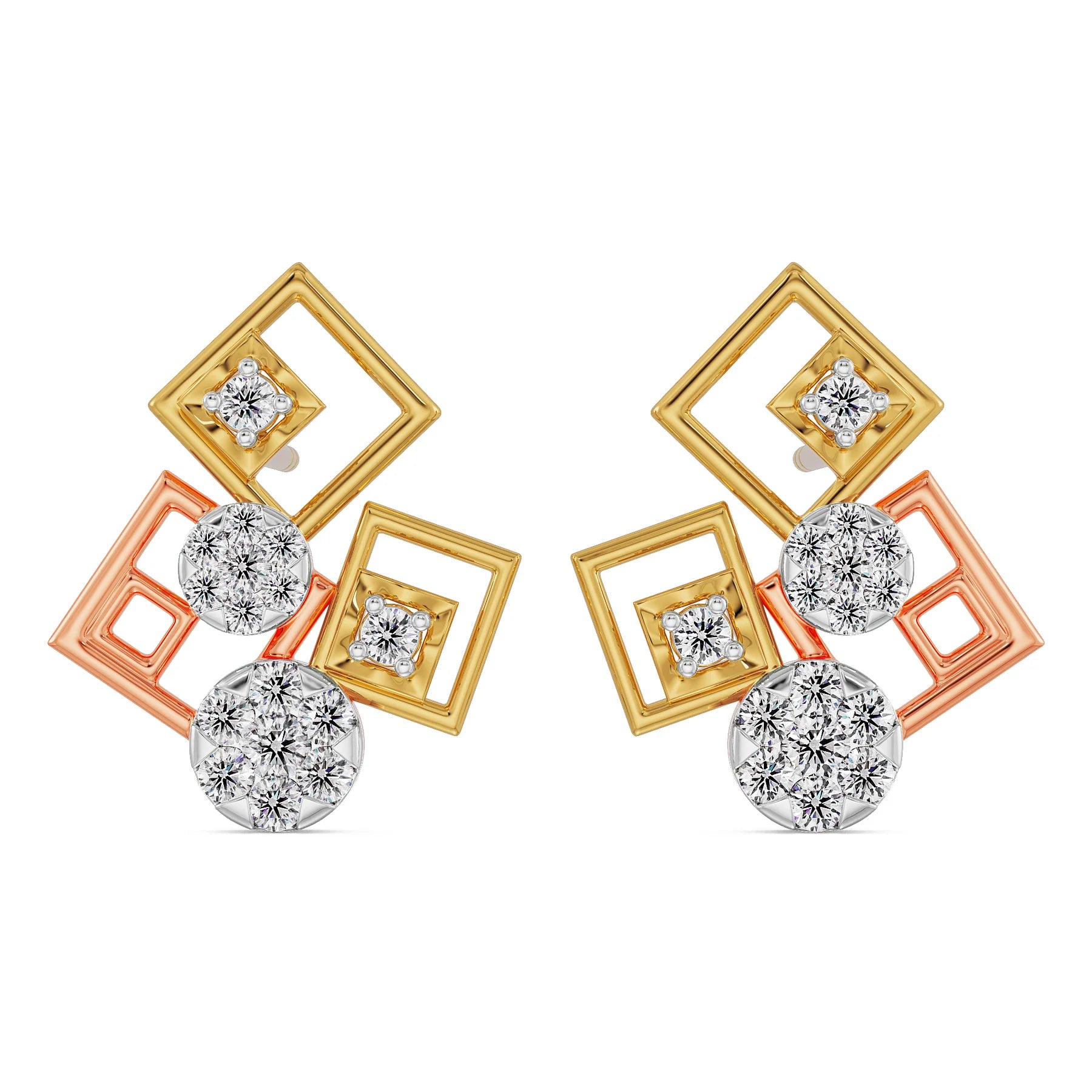 Geometrical Lab Grown Diamond Earrings