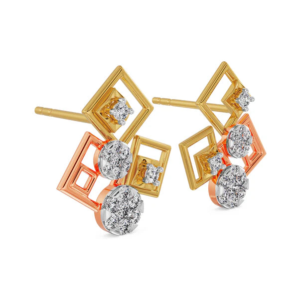 Geometrical Lab Grown Diamond Earrings