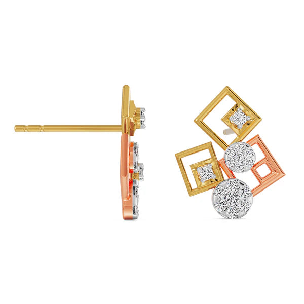 Geometrical Lab Grown Diamond Earrings