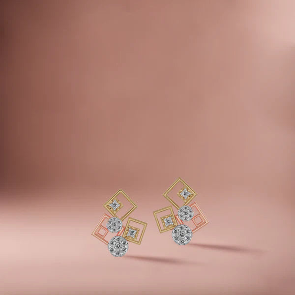 Geometrical Lab Grown Diamond Earrings