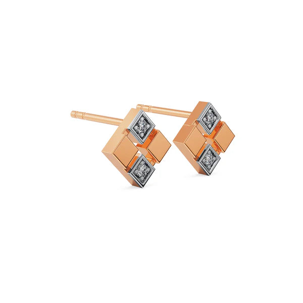 Geometric Glamour Lab Grown Diamond Studs