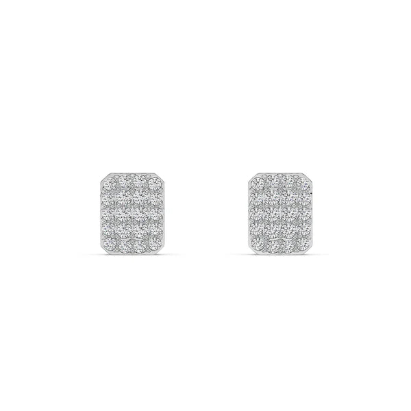 Glamorous Lab Grown Diamond Cluster Earrings
