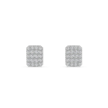 Glamorous Lab Grown Diamond Cluster Earrings
