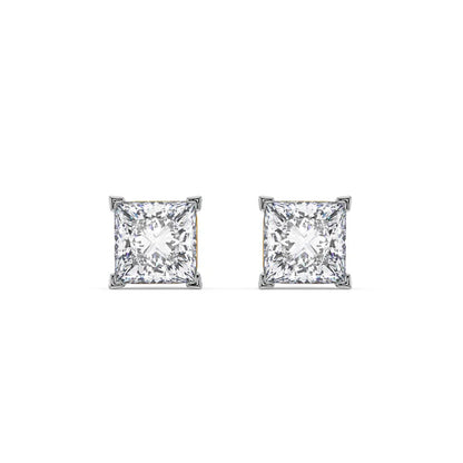 Lab-Grown 1 CT Classic Square Diamond Studs