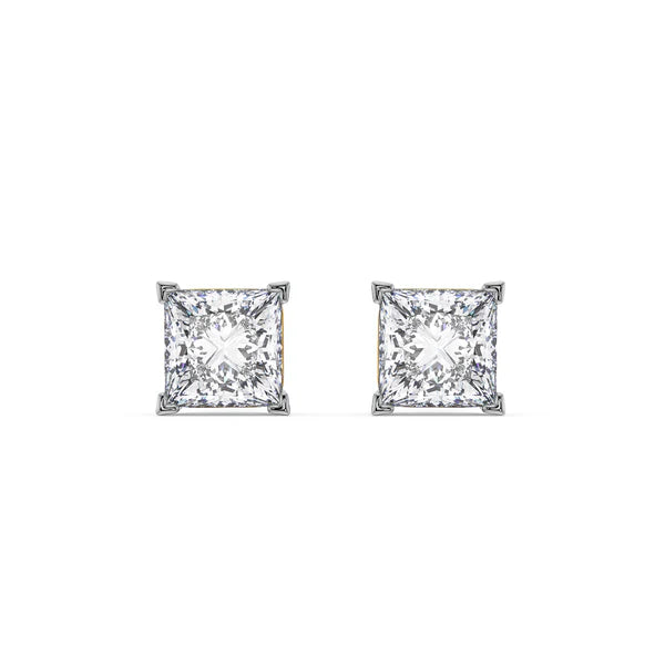 Lab-Grown 1 CT Classic Square Diamond Studs