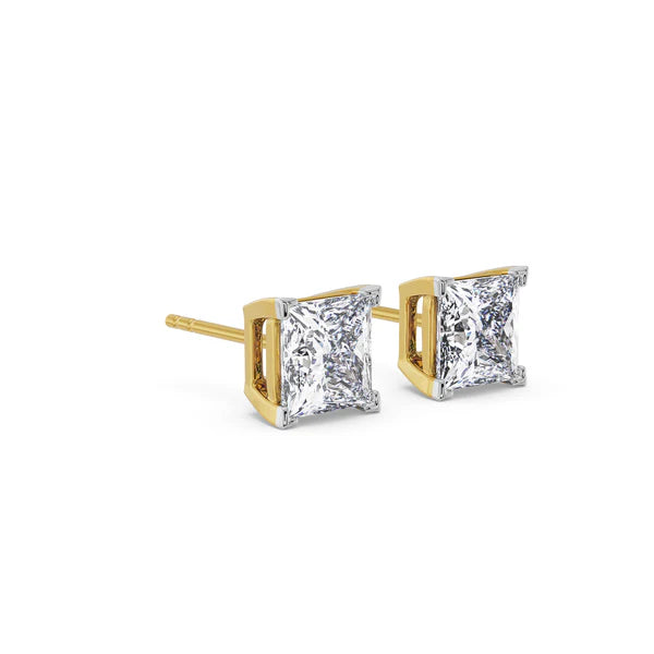 Lab-Grown 1 CT Classic Square Diamond Studs