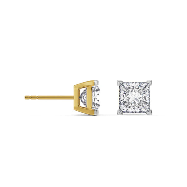Lab-Grown 1 CT Classic Square Diamond Studs