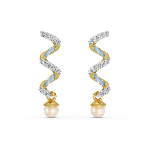 Pearl Teardrop Lab Grown Diamond Earrings