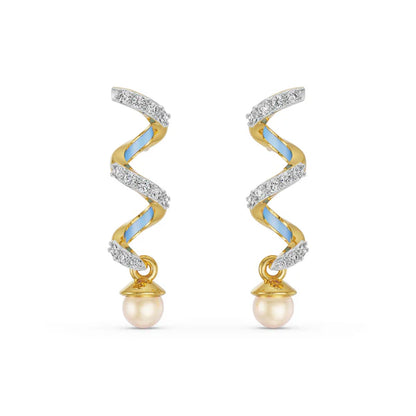 Pearl Teardrop Lab Grown Diamond Earrings
