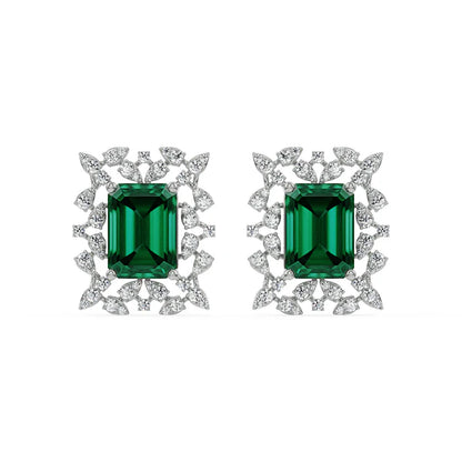 Vintage Emerald Lab Grown Diamond Studs