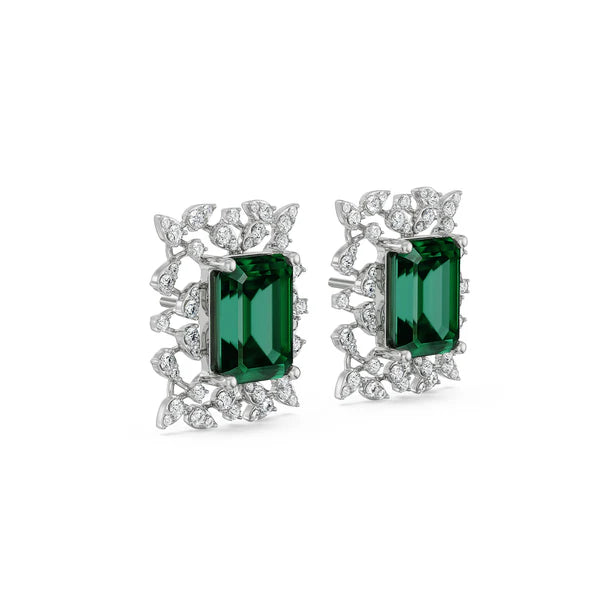 Vintage Emerald Lab Grown Diamond Studs