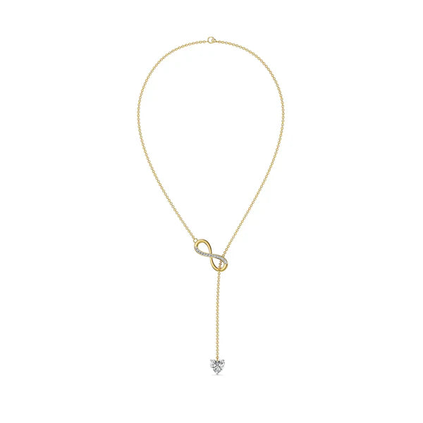 Infinity Heart Lab Grown Diamond Lariat Necklace