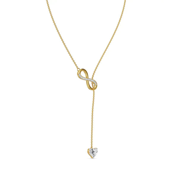 Infinity Heart Lab Grown Diamond Lariat Necklace