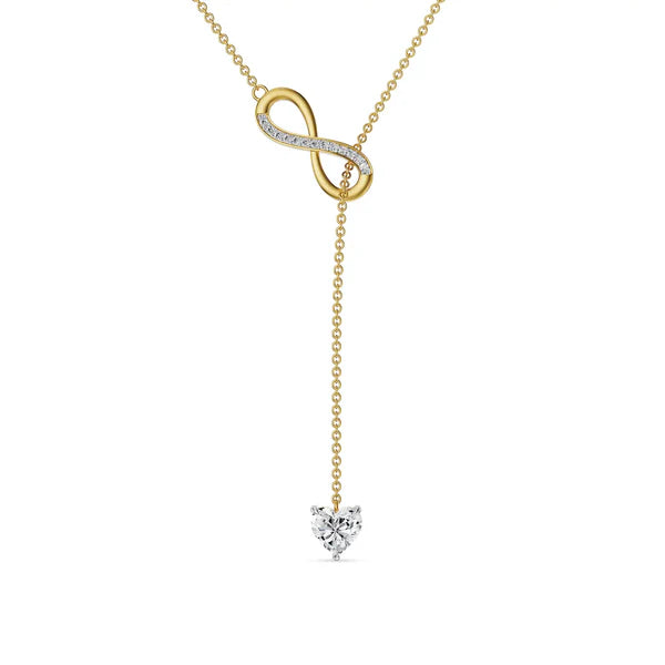 Infinity Heart Lab Grown Diamond Lariat Necklace