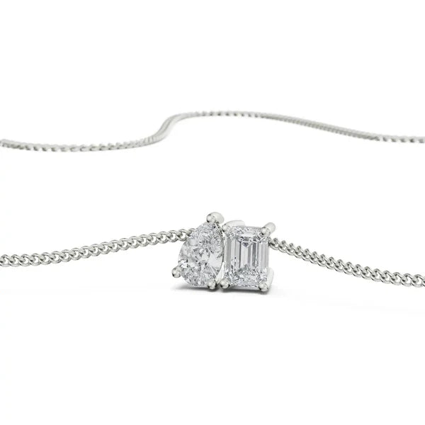 Lab-Grown Two Stone Diamond   Pendant